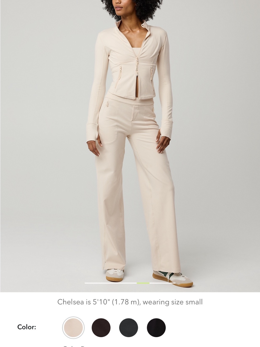 aerie Cream Wide-Leg Lounge Trousers